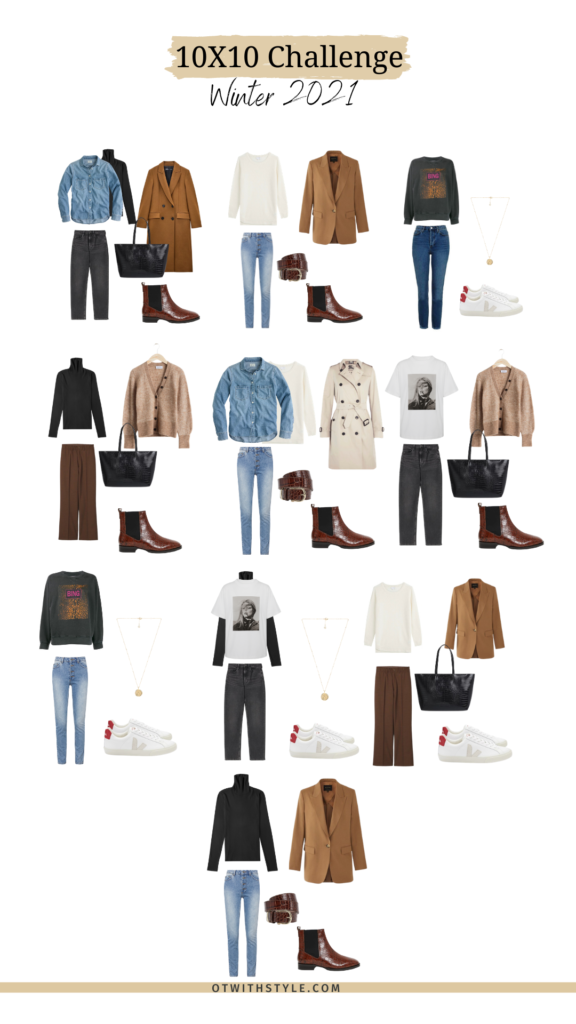 ten outfits winter capsule wardrobe